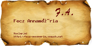 Fecz Annamária névjegykártya